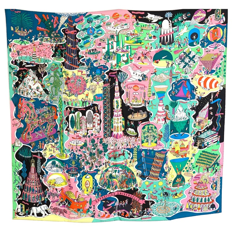 Hermes Scarf Exposition Universelle Silk 90cm Black New at 1stDibs | exposition  universelle hermes, hermes exposition universelle scarf 90, exposition  universelle scarf 90