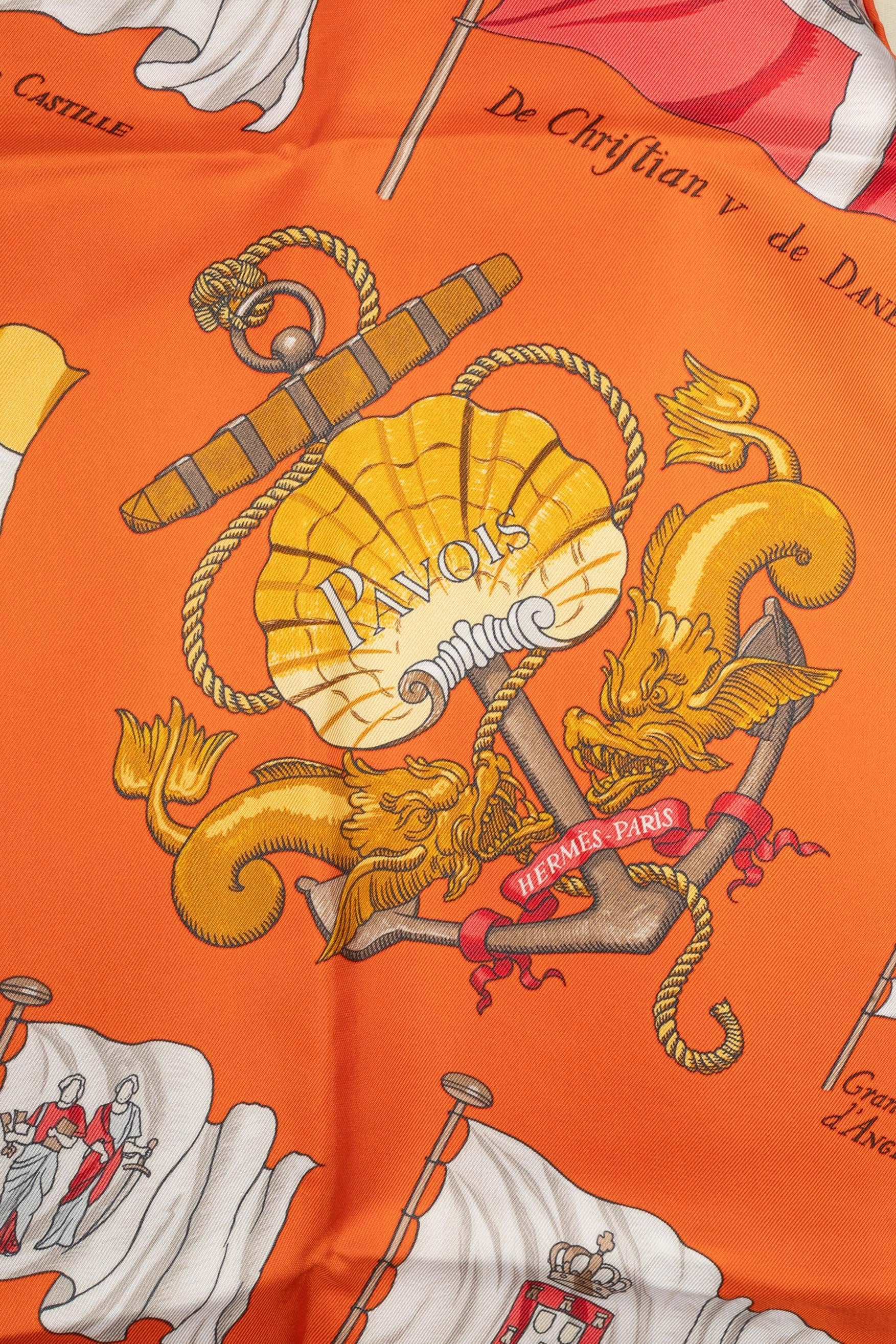 Hermès scarf 'flags' In Excellent Condition For Sale In SAINT-OUEN-SUR-SEINE, FR