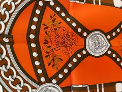 Hermes Scarf Grand Tralala Silk 90cm New Potiron Orange