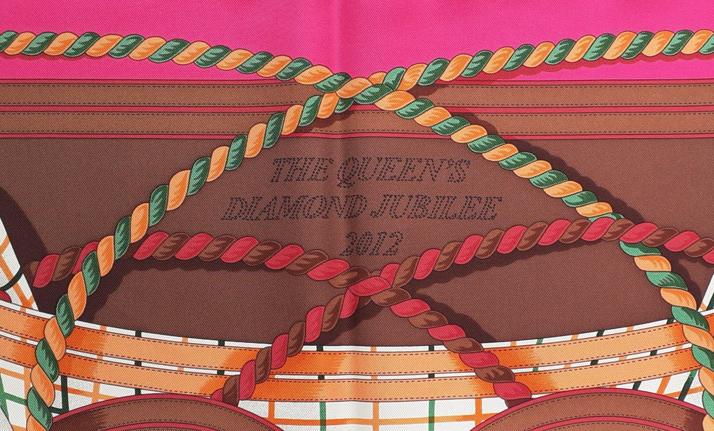 Hermès Scarf Grande Tenue The Queen's Diamond Jubilee 2012 90 cm COLLECTOR  For Sale 13