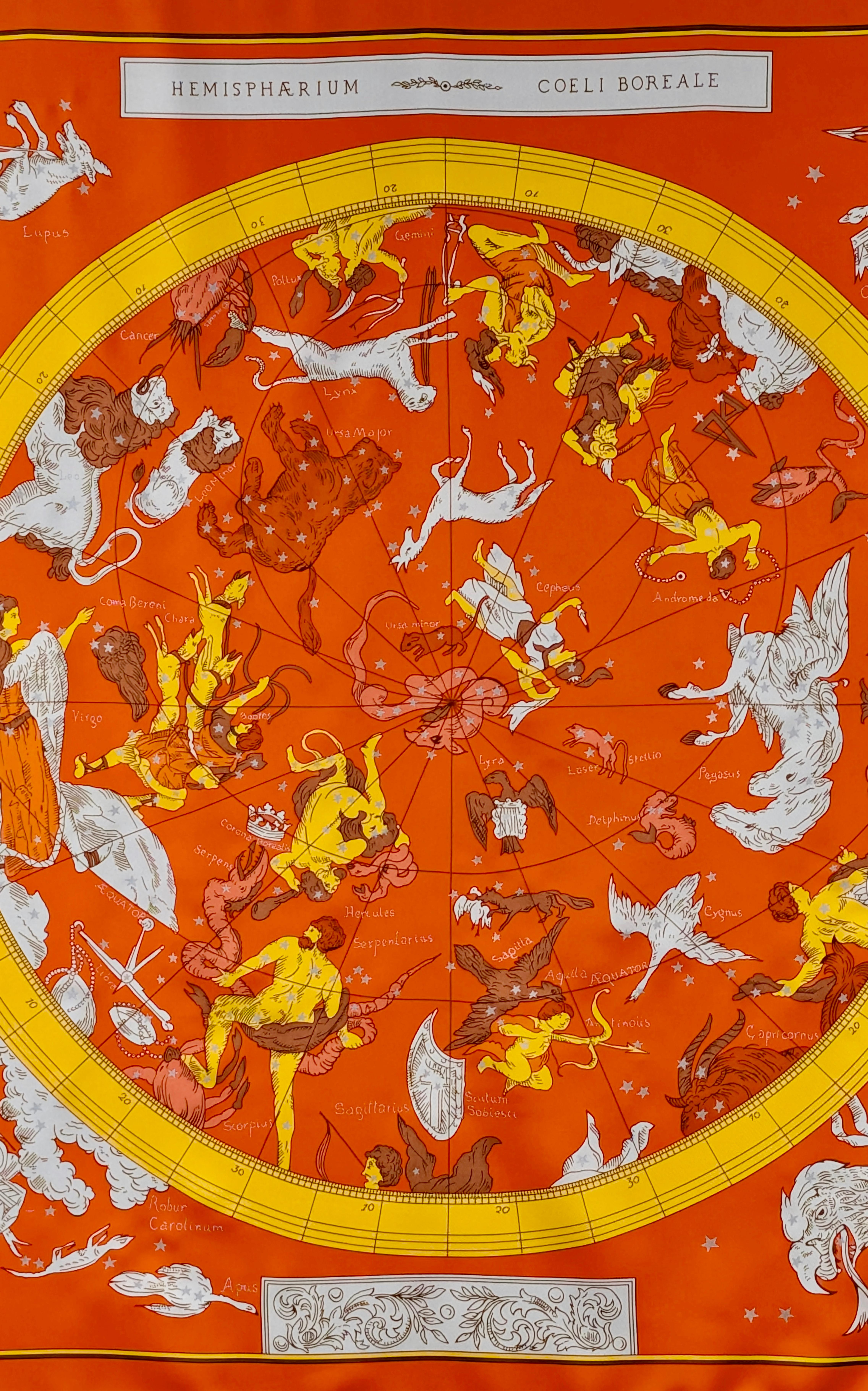 Bufanda HERMÈS  HEMISPHÆRIUM COELI BOREALE Rojo en venta