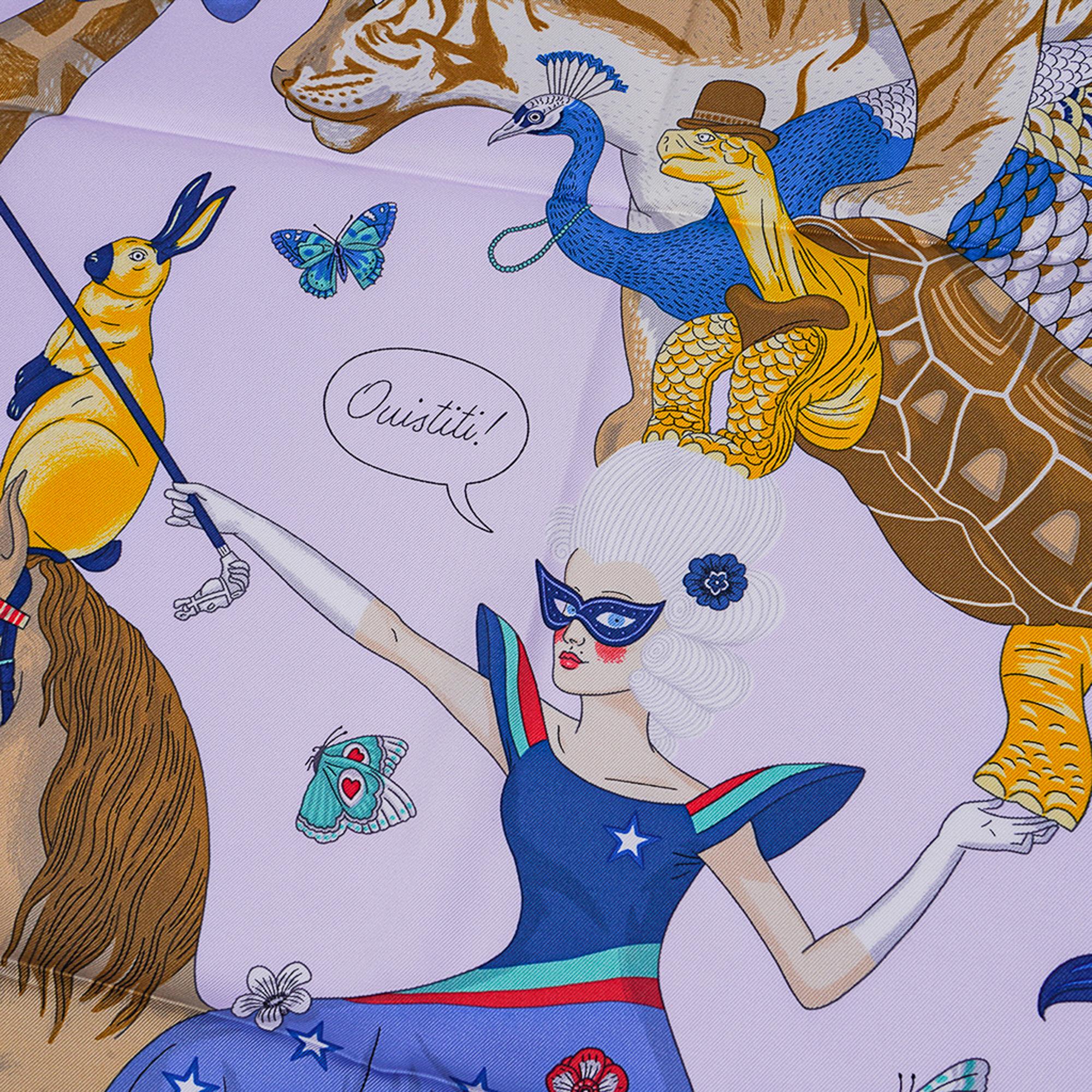 Mightychic offers an Hermes scarf Hermes Story, designed by Jonathan Burton, pokes fun at our obsessive social media era.
In Rose Nacre, Bleu and Beige colorway.
Made in France.
Signature hand rolled edge.
Comes with signature Hermes orange box.
NEW