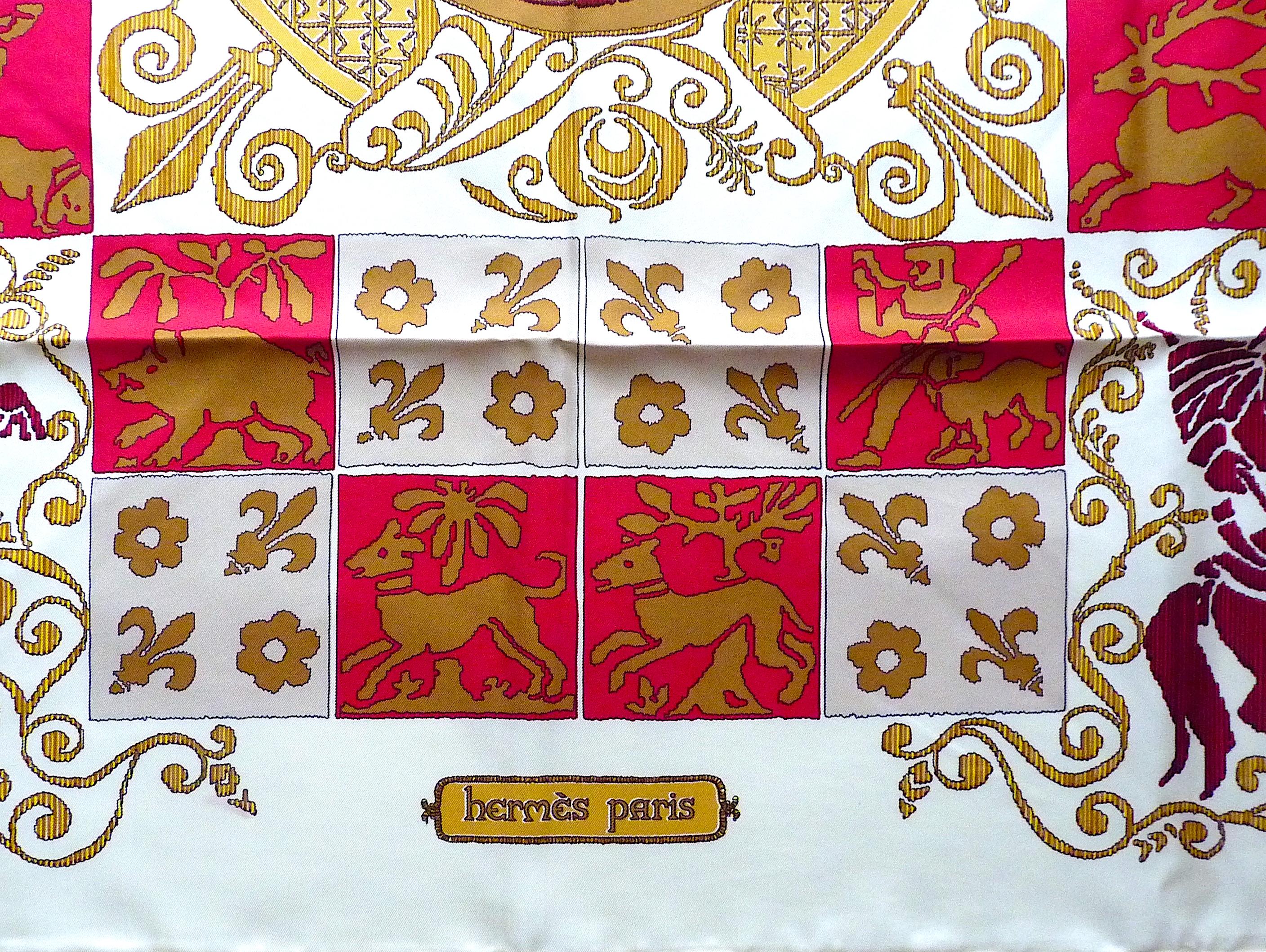 Women's or Men's Hermes Scarf Hourvari Lille Rare Special Edition from the late 1990s