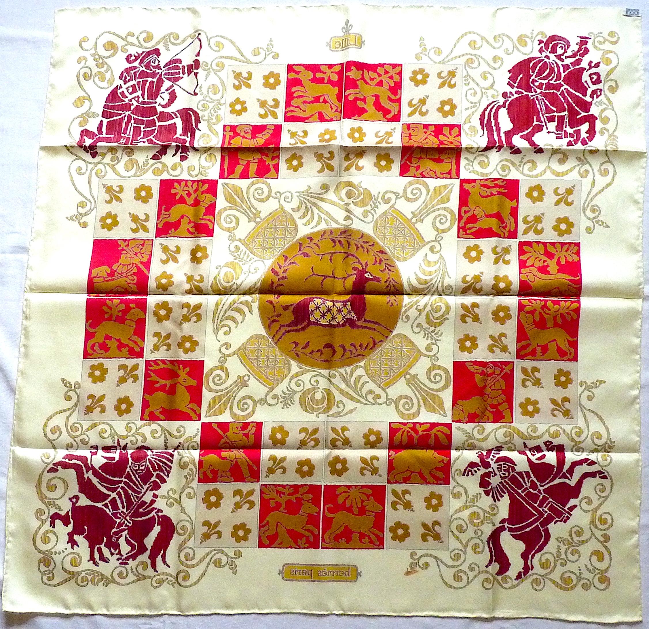 Hermes Scarf Hourvari Lille Rare Special Edition from the late 1990s 3