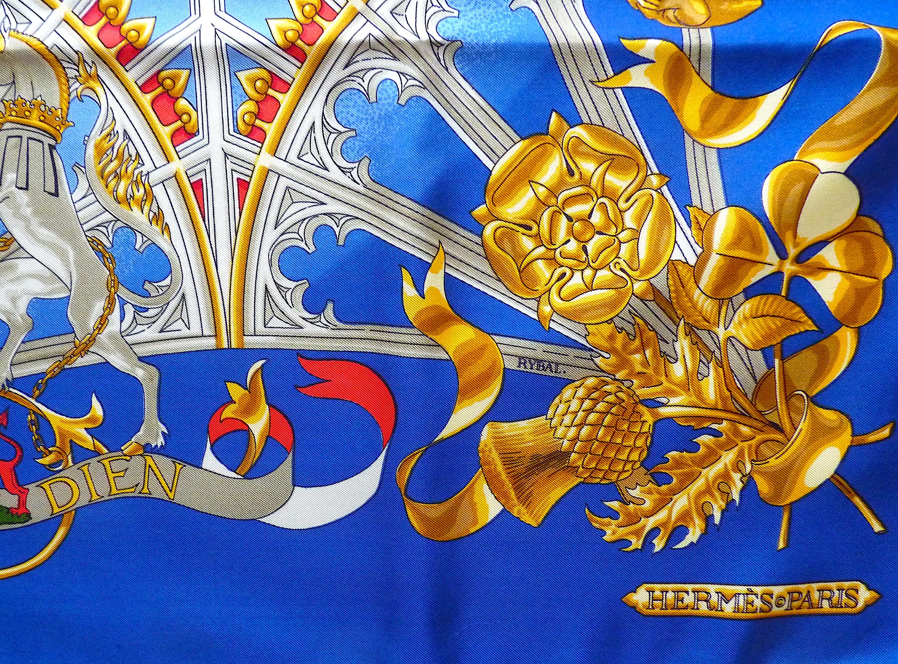 Hermes Scarf ICH DIEN Special Edition for Lady Diana and Prince Charles Wedding 4