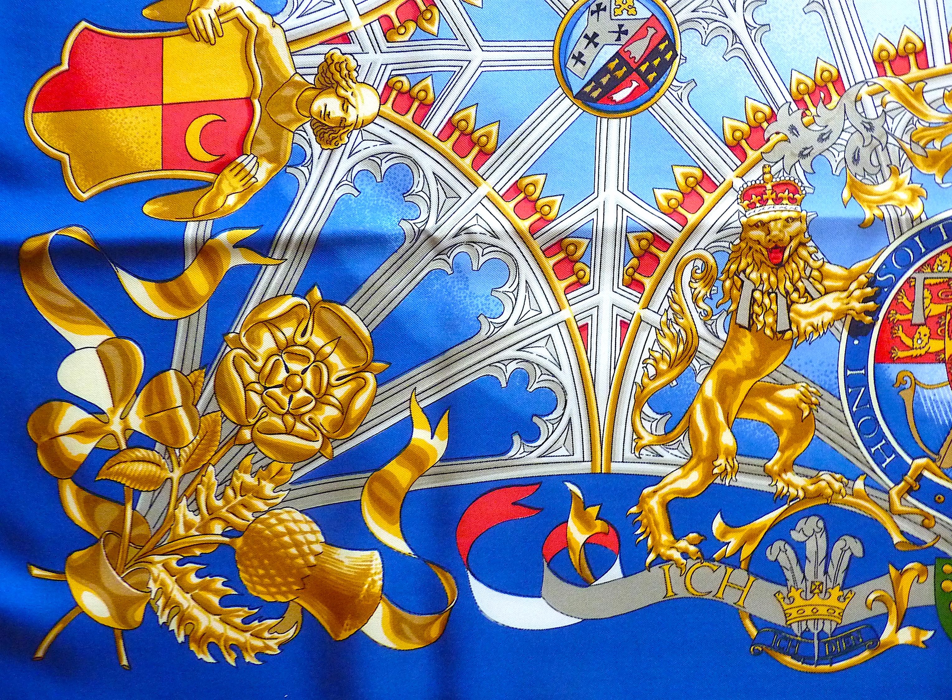 Hermes Scarf ICH DIEN Special Edition for Lady Diana and Prince Charles Wedding 5