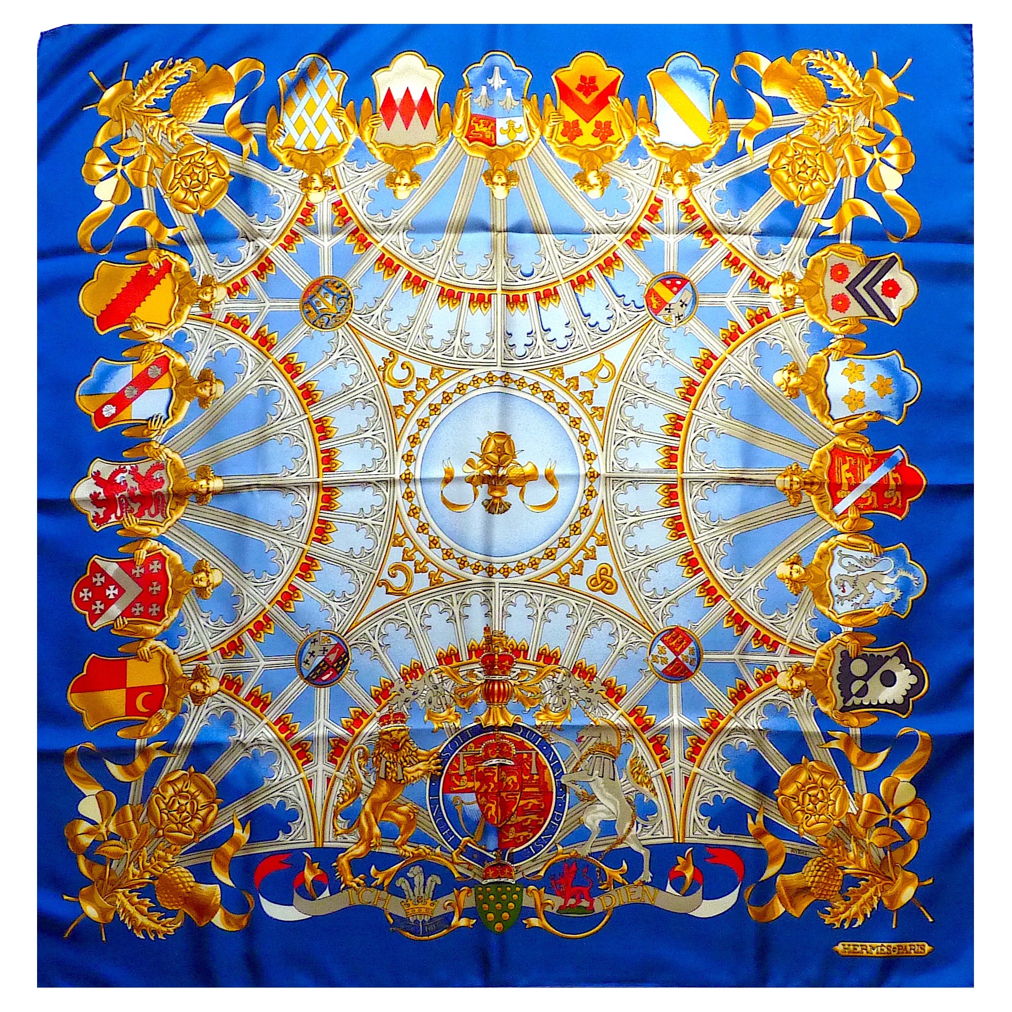 Hermes Scarf ICH DIEN Special Edition for Lady Diana and Prince Charles Wedding