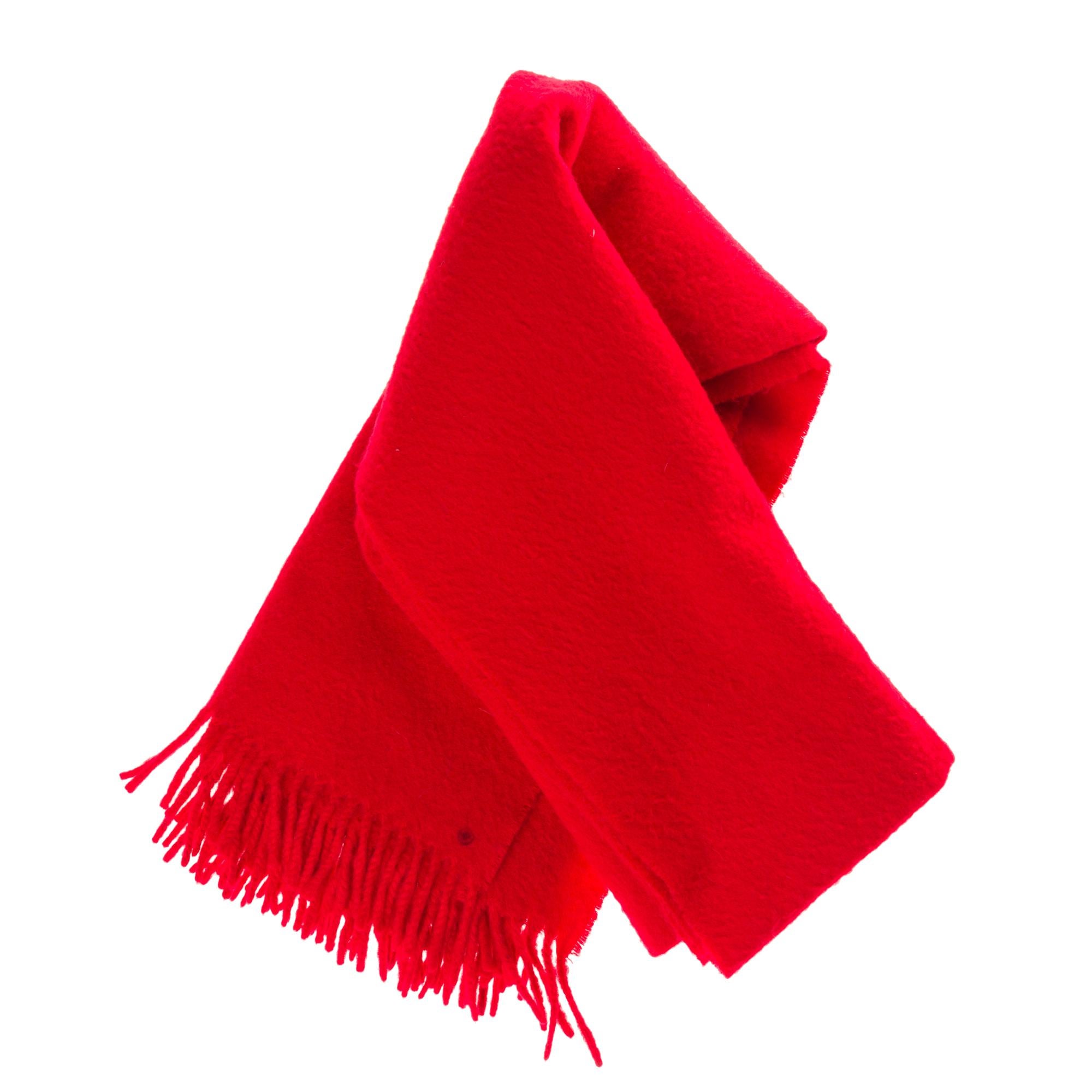 Beautiful Hermes scarf in 100% red cashmere, fringed finishes.
Signature: 