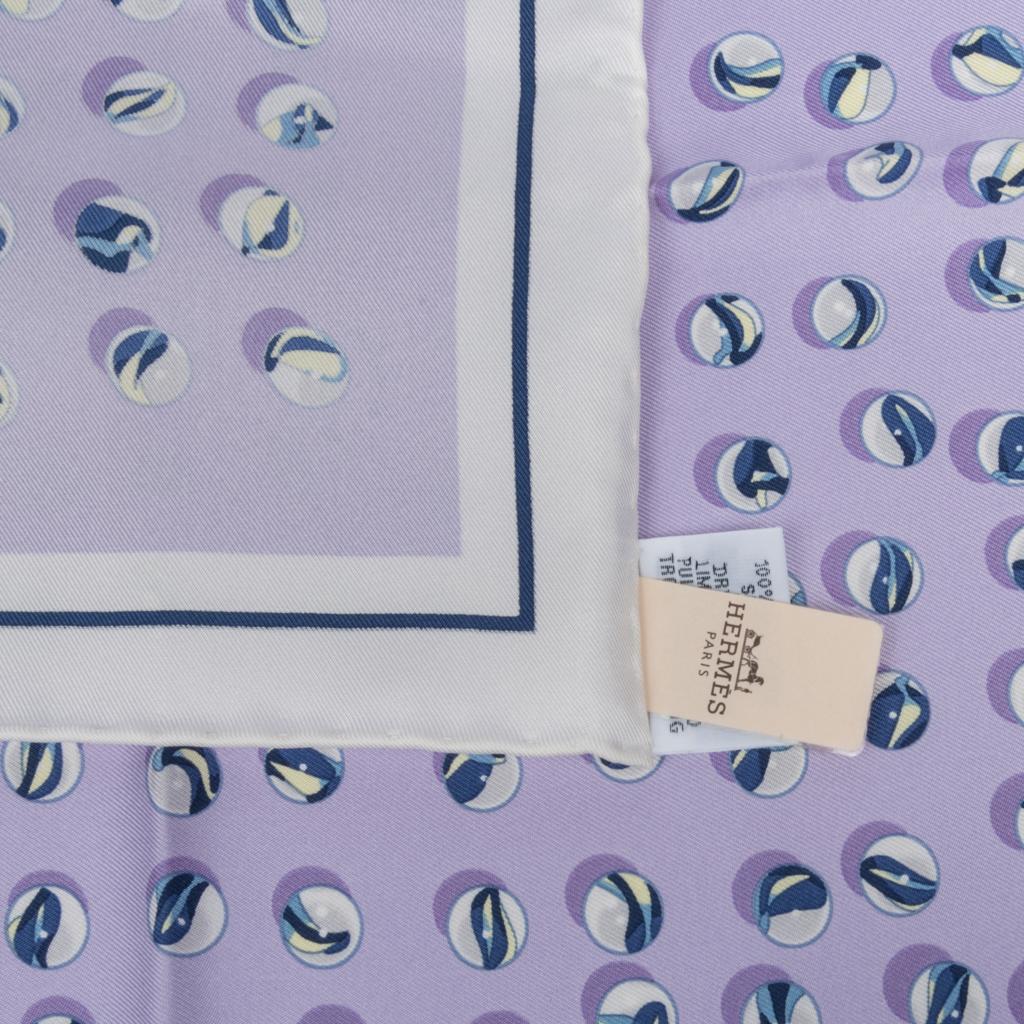 Hermes Scarf Jeu De Billes 45 Mauve Blanc Marine 1