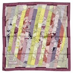 HERMES Scarf "Le monde est vaste" in Multicolored Silk