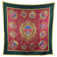 HERMES scarf 'Les Armes De Paris' by Hugo Grygkar and originally issued in 1954.