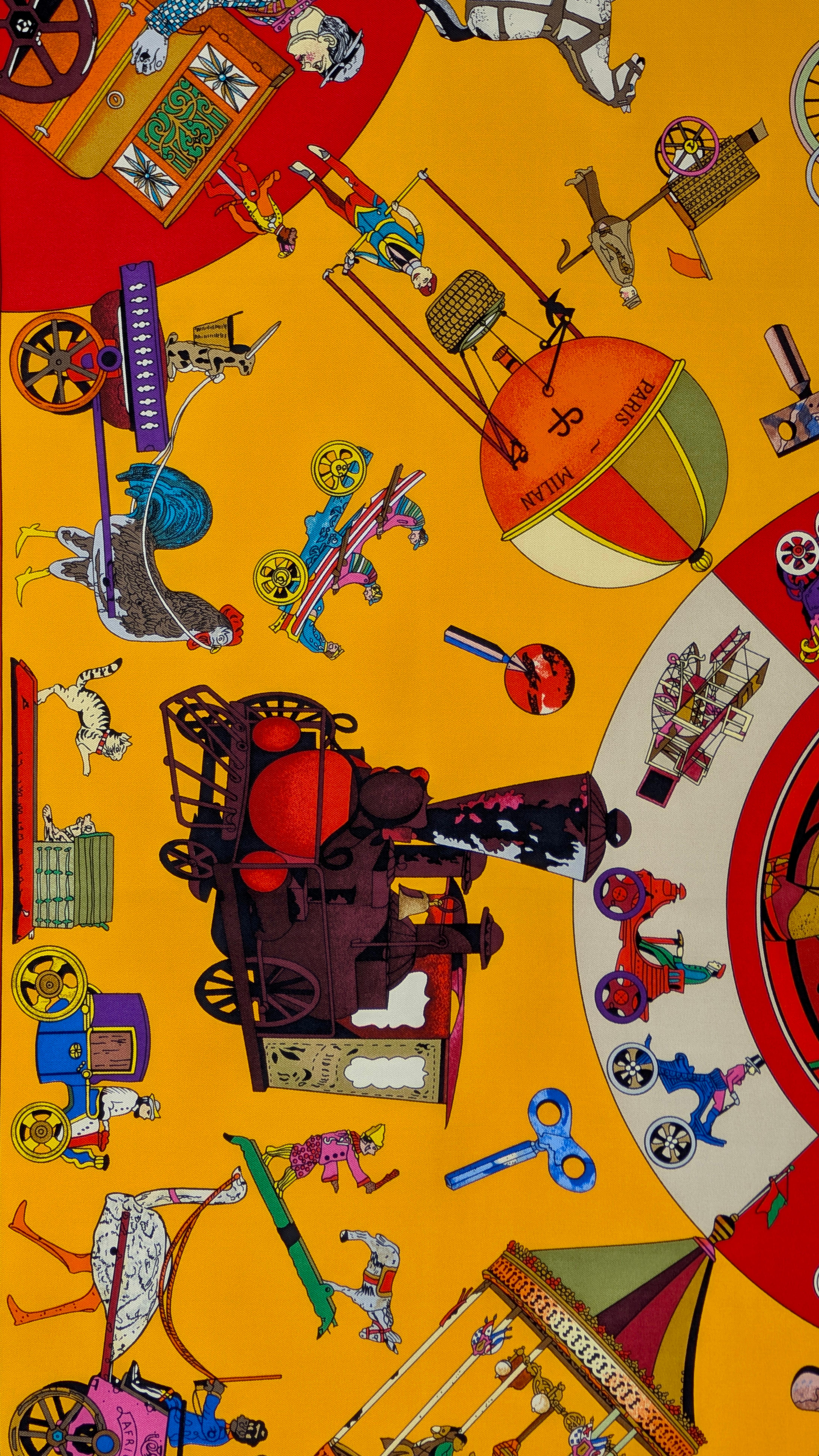 HERMÈS scarf Les Clefs de Notre Enfance Naranja en venta