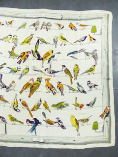 Hermès Scarf "Les Oiseaux des champs et des bois" by Hugo Grygkar Circa 1953