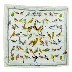 Hermès Scarf "Les Oiseaux des champs et des bois" by Hugo Grygkar Circa 1953