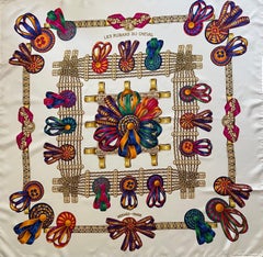 Hermès Scarf " Les Rubans Du Cheval " 1988