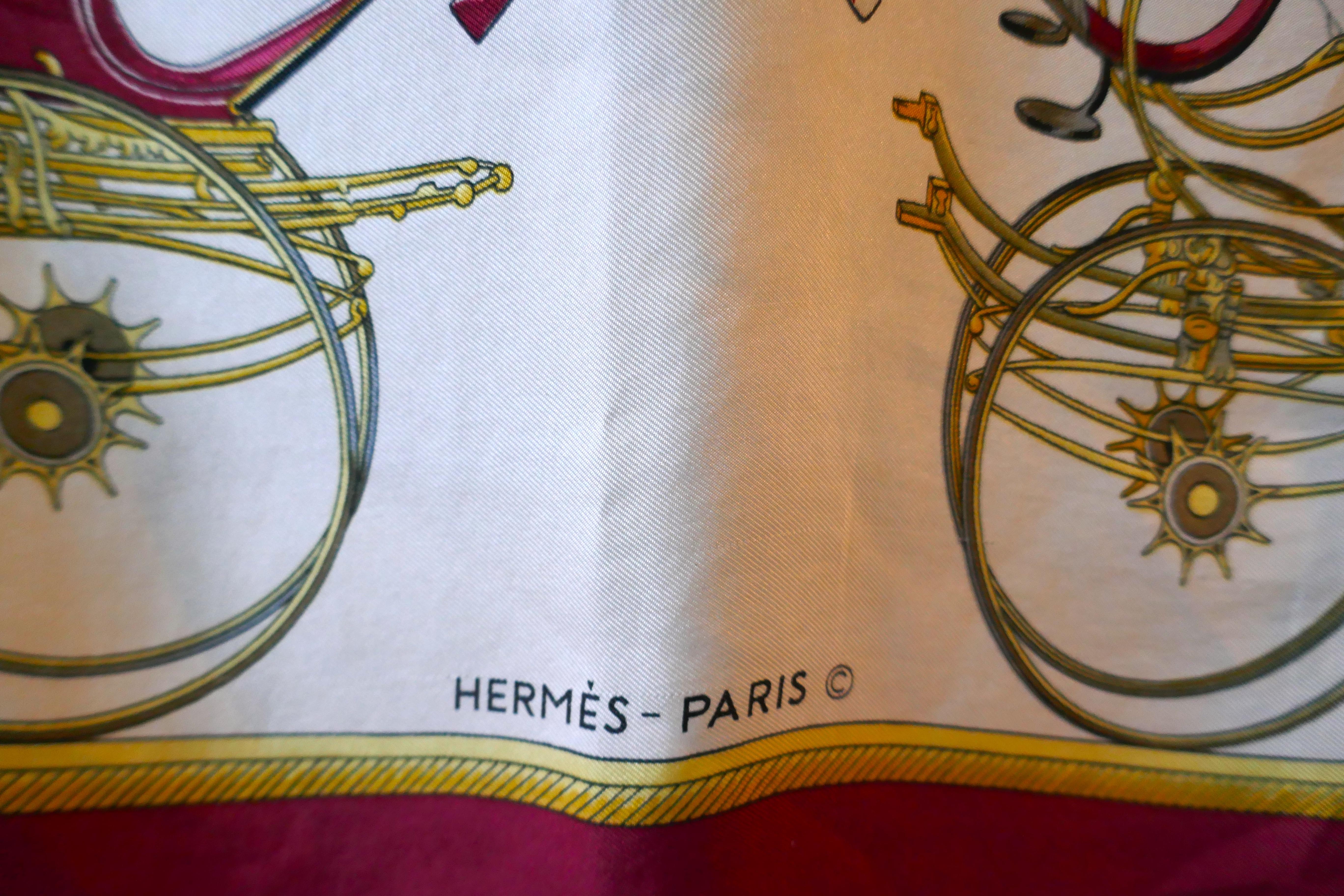 Hermes Scarf “ Les Voitures a Transformation” by Francoise de la Perriere, 1965 In Good Condition For Sale In Chillerton, Isle of Wight