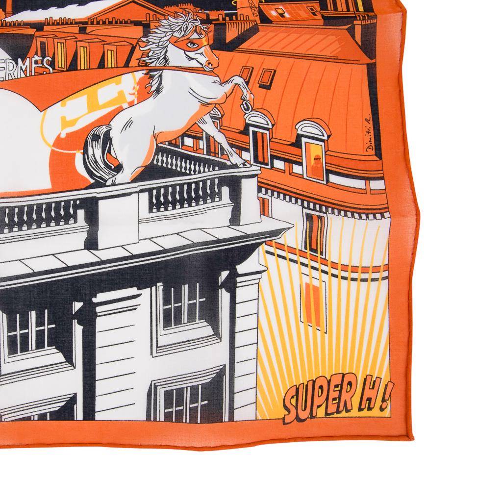 Orange Hermes Handkerchief Minuit au Faubourg New w/ Box