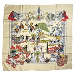 Hermès Scarf named "Au fil de la soie" by Annie Faivre - Paris Circa 1995