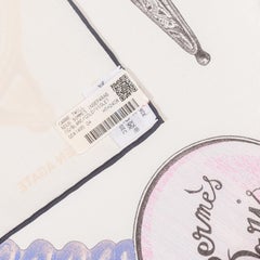 Hermes Scarf - Nous Sommes Inseparable - Blanc Gold Violet - New Store Tag