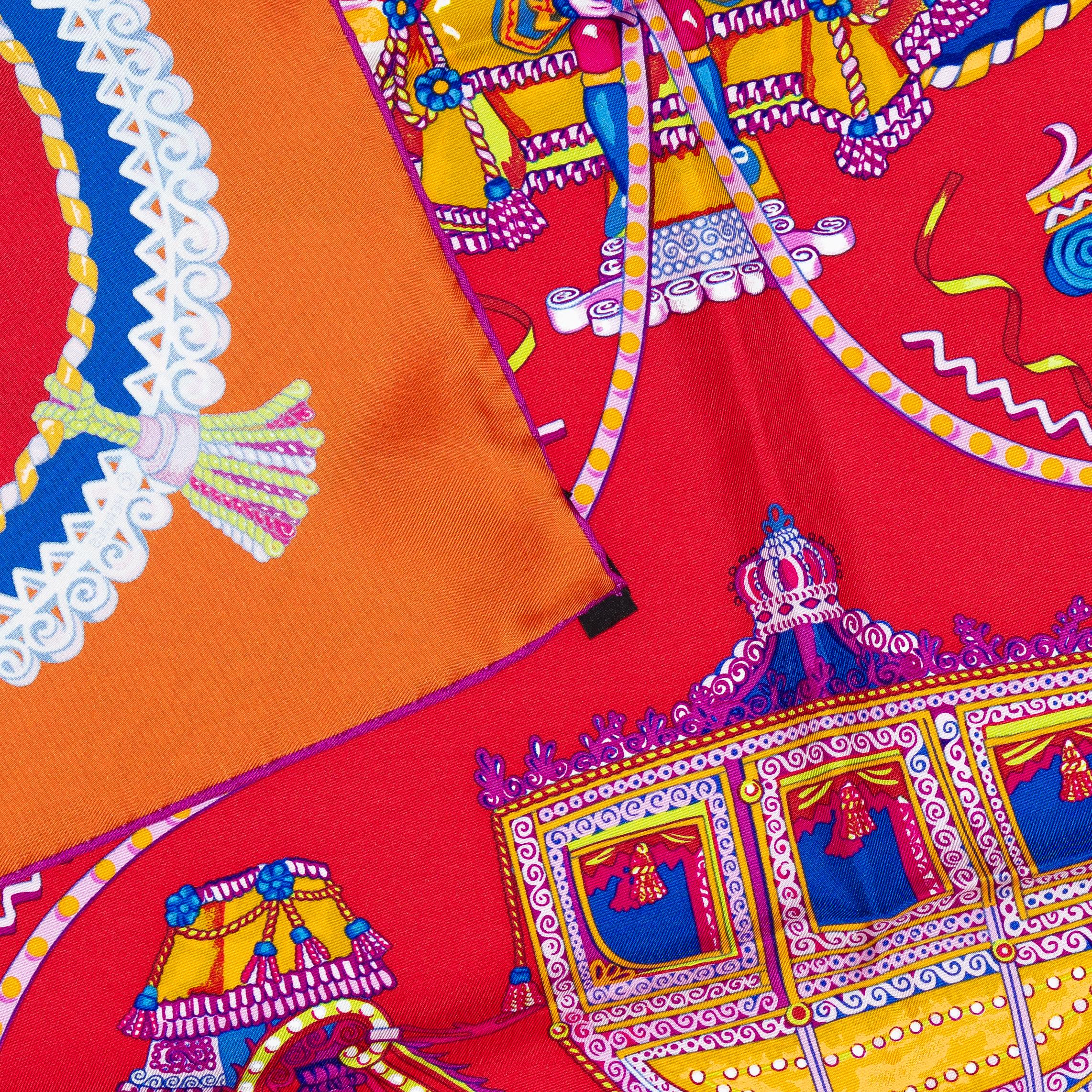 ¡¡Hermes Bufanda - Paperoles - Rojo Naranja - Nuevo - Raro!! en venta 8