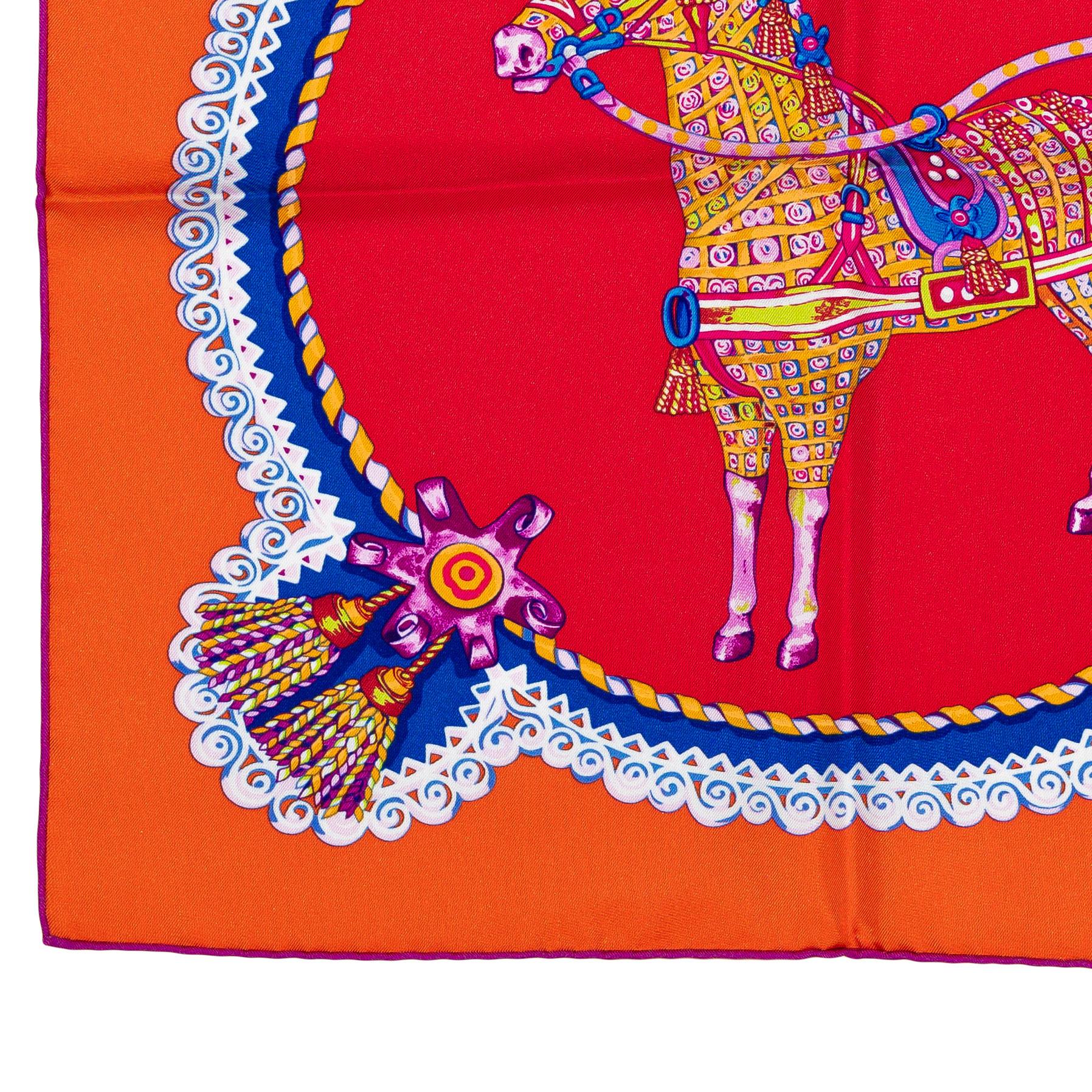 ¡¡Hermes Bufanda - Paperoles - Rojo Naranja - Nuevo - Raro!! en venta 1