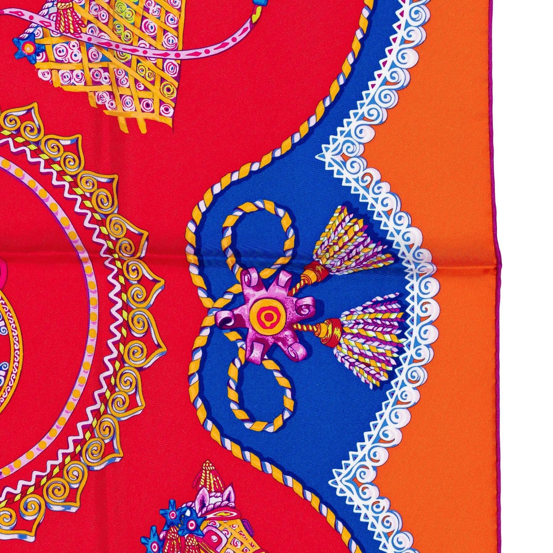 ¡¡Hermes Bufanda - Paperoles - Rojo Naranja - Nuevo - Raro!! en venta 2