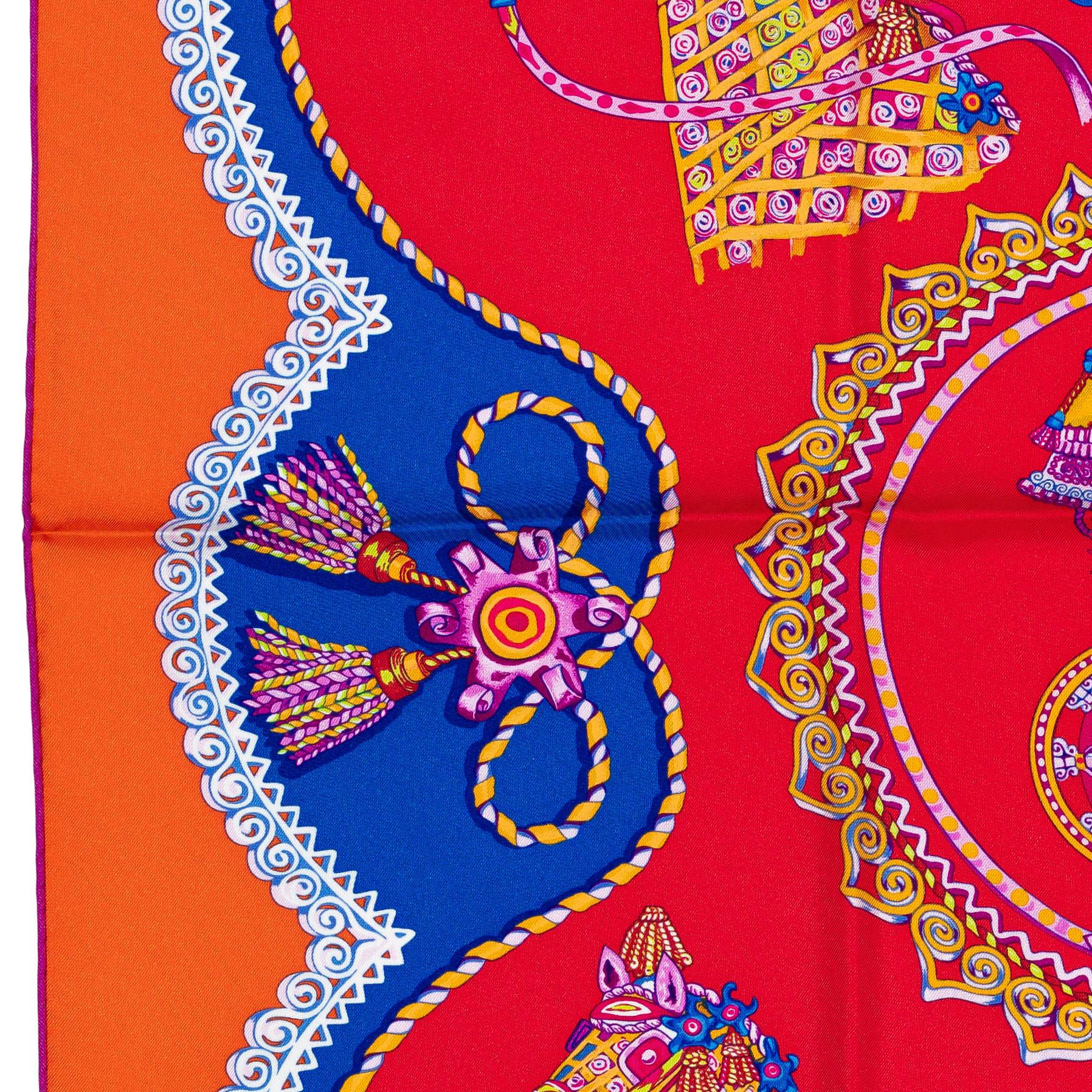 ¡¡Hermes Bufanda - Paperoles - Rojo Naranja - Nuevo - Raro!! en venta 4