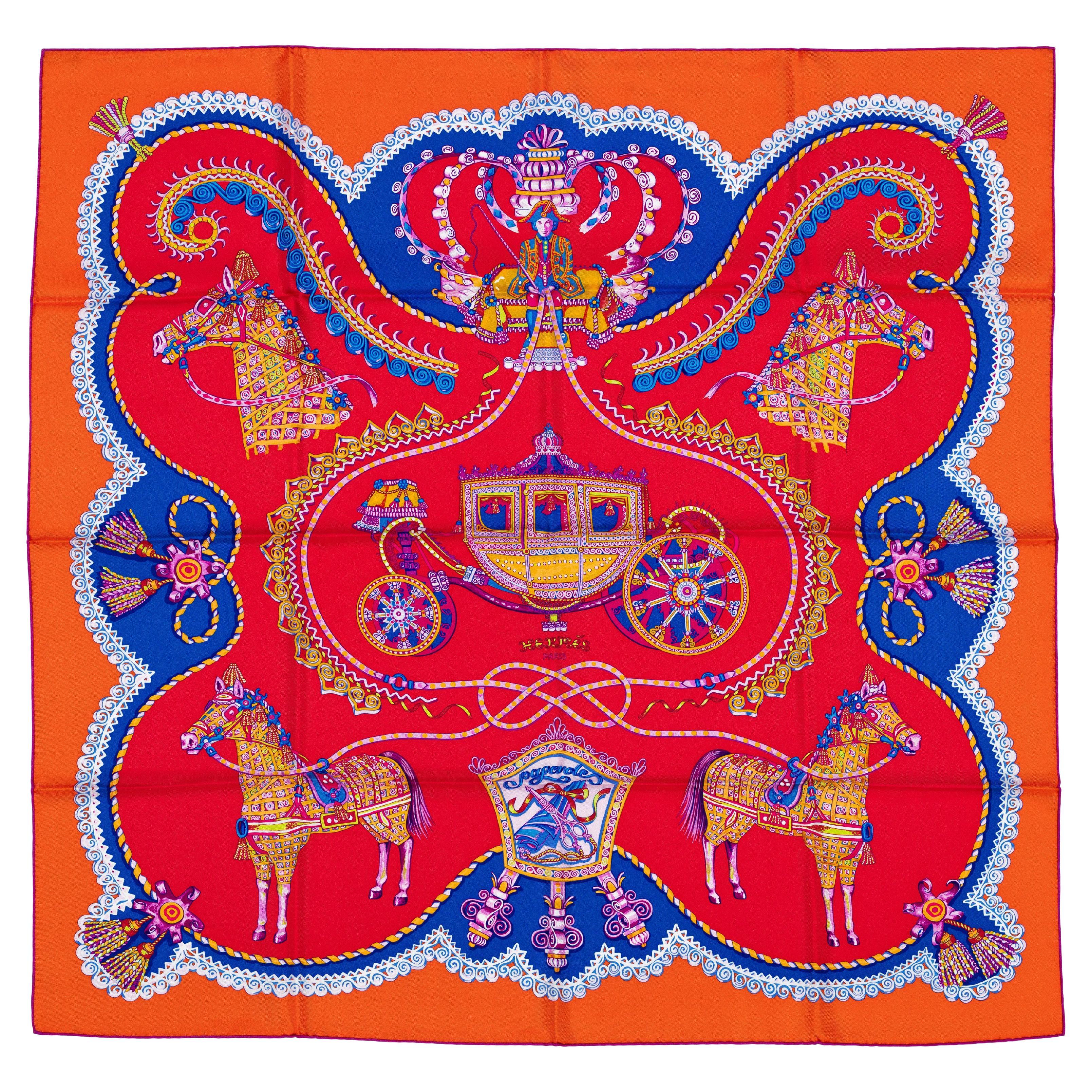 Sciarpa Hermes - Paperoles - Rosso Arancione - Nuova - Rara!!!