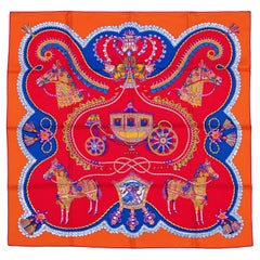 Hermes Scarf - Paperoles - Red Orange - New - Rare!!