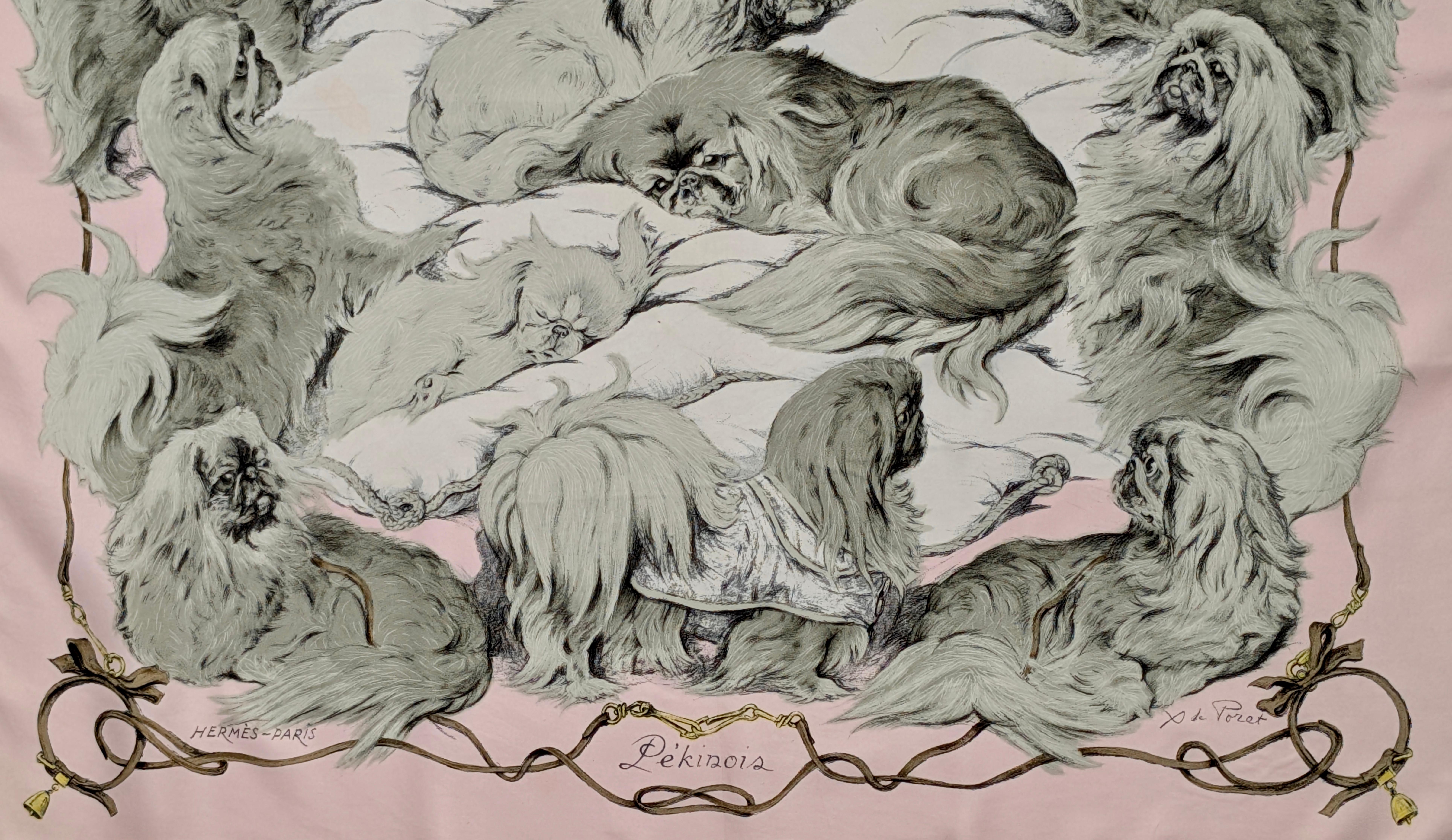 HERMÈS scarf PÉKINOIS in vendita 11