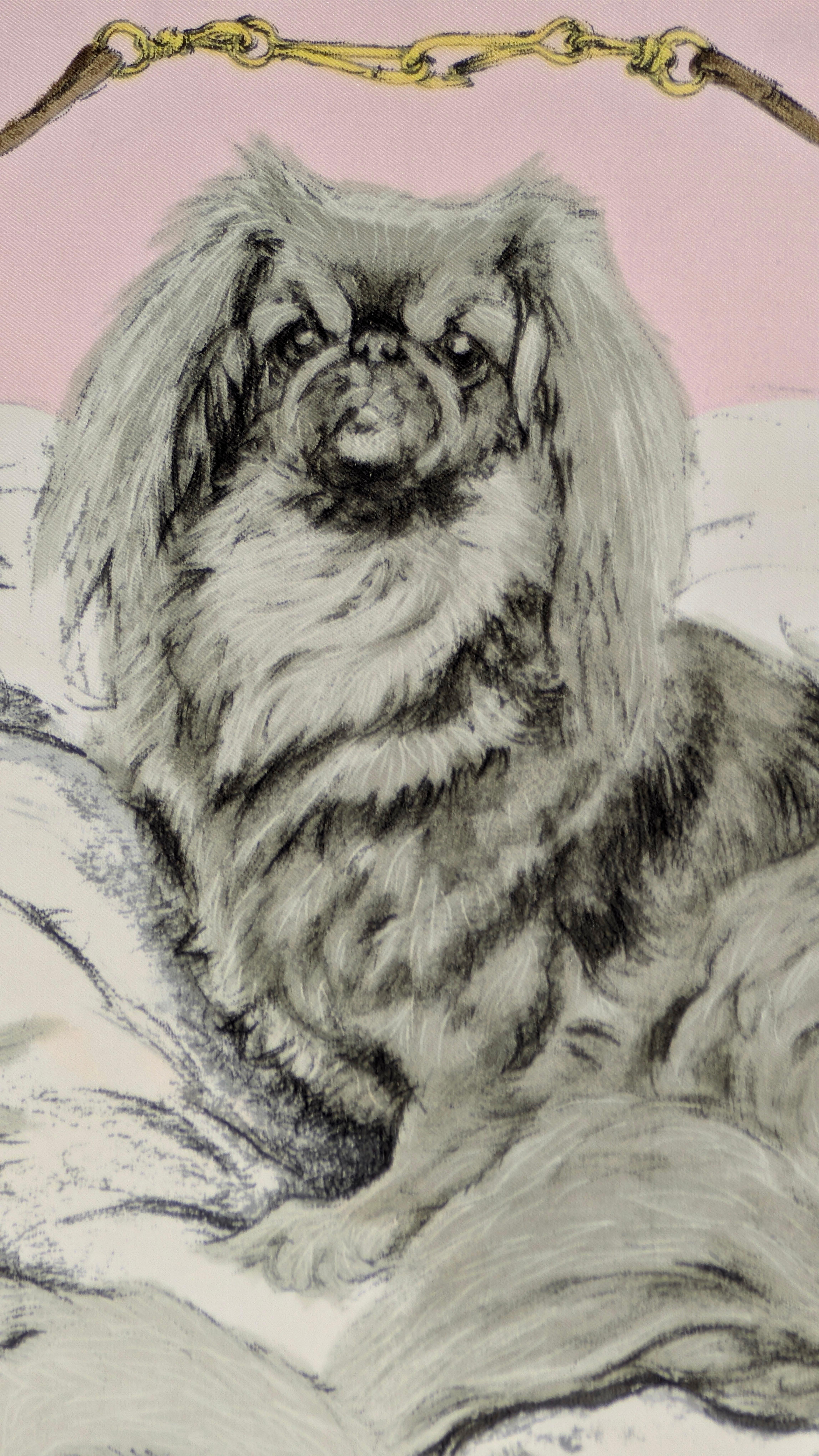 Beige HERMÈS scarf PÉKINOIS in vendita