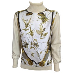 Hermes Scarf Print Pullover Sweater