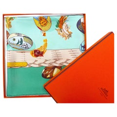 Hermes Scarf PRISTINE CONDITION "Couvée d'Hermès" with Hermes Box By Caty Latham