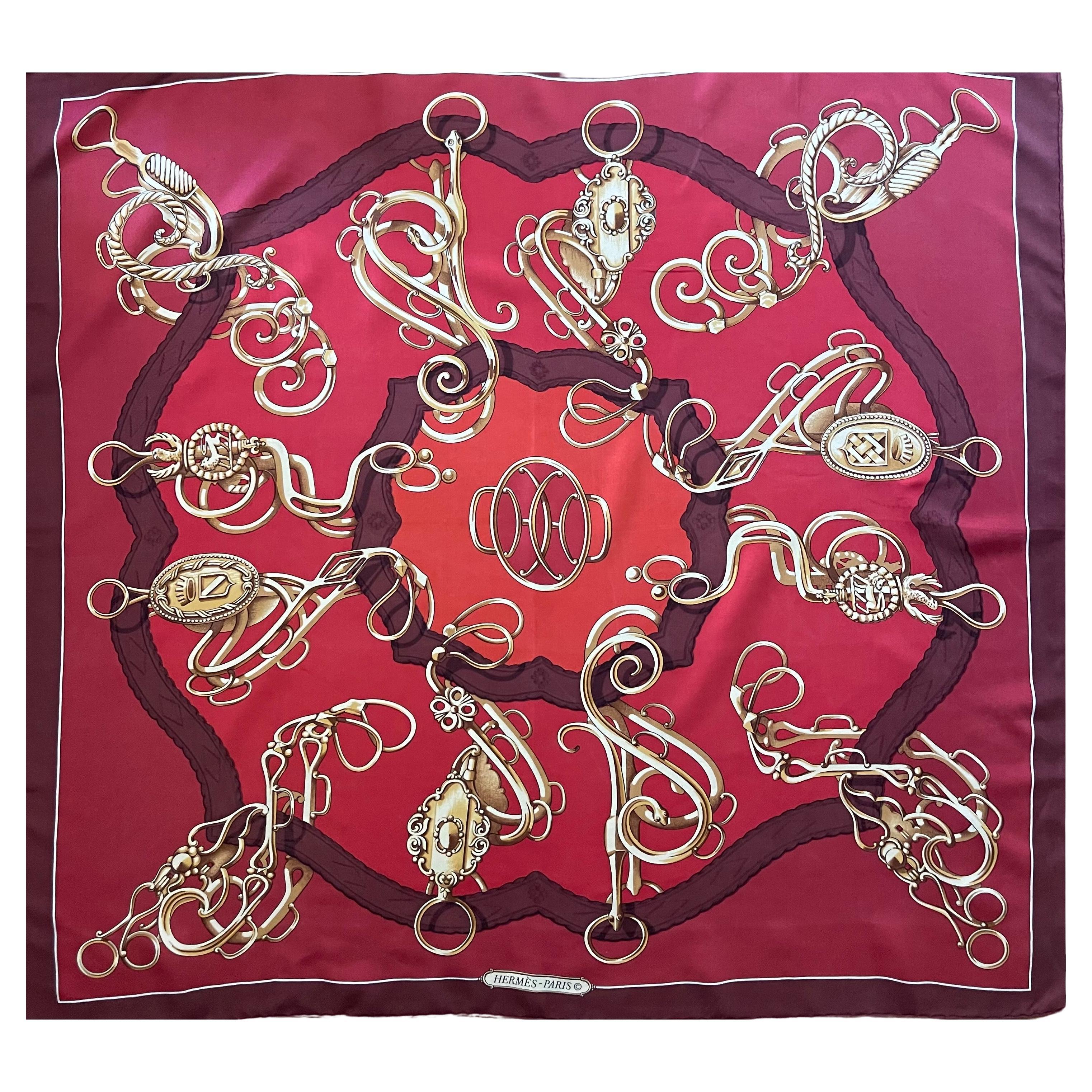Hermès-Schal "Profilé" 1974 im Angebot