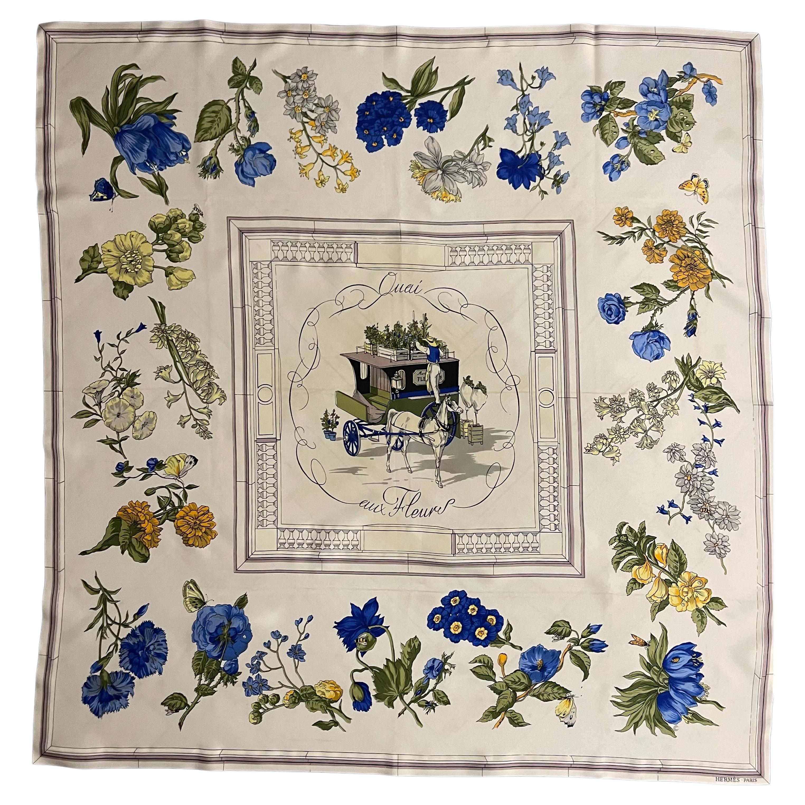 Sciarpa Hermès "Quai Aux Fleurs" 1952 in vendita
