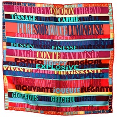 Hermes Scarf Rare MOTS DE SOIE Virginie Jamin Silk