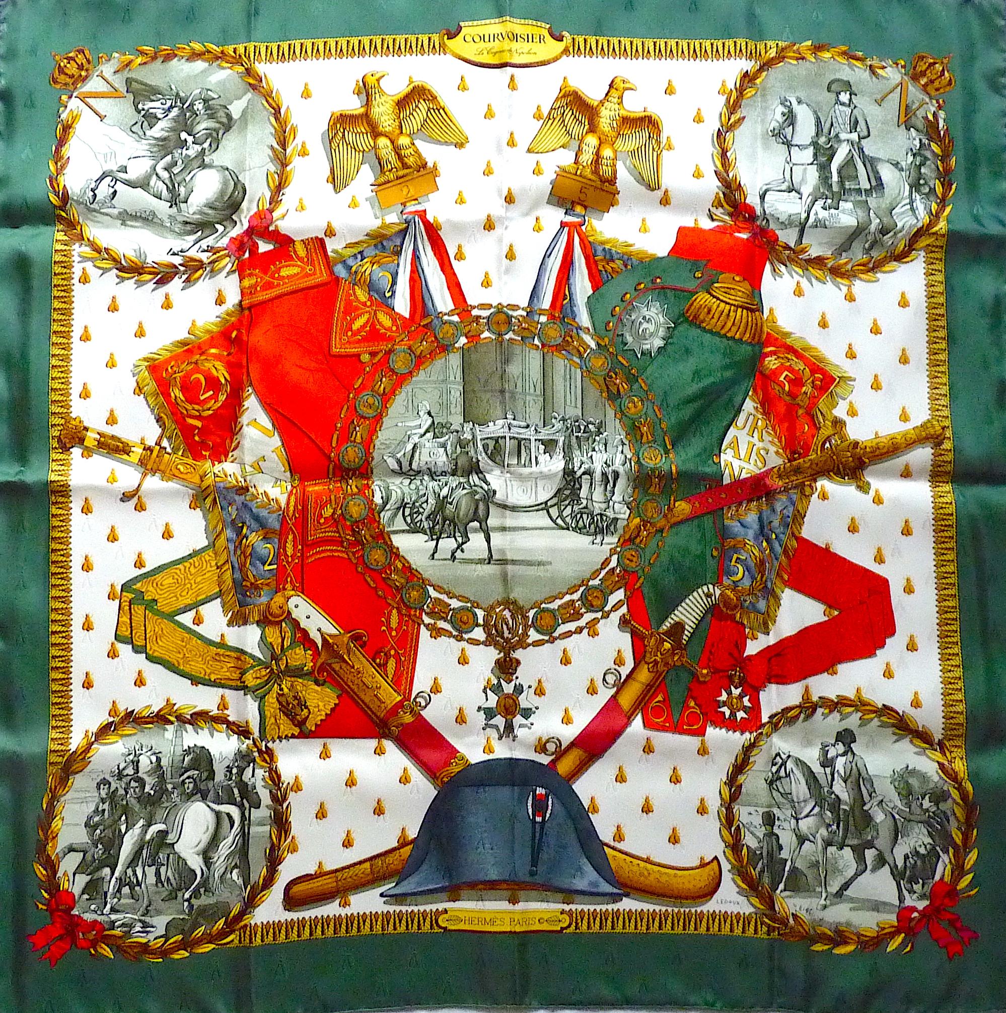 Hermes Scarf Rare Special Edition Napoléon pour Courvoisier New in Box For Sale 1
