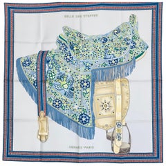 Hermes Schal Selle Des Steppes Blau Ciel Neu 90