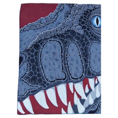 Echarpe Hermès Châle AAAAARGH ! Dinosaure T-Rex Shirley Cashmere 100 cm