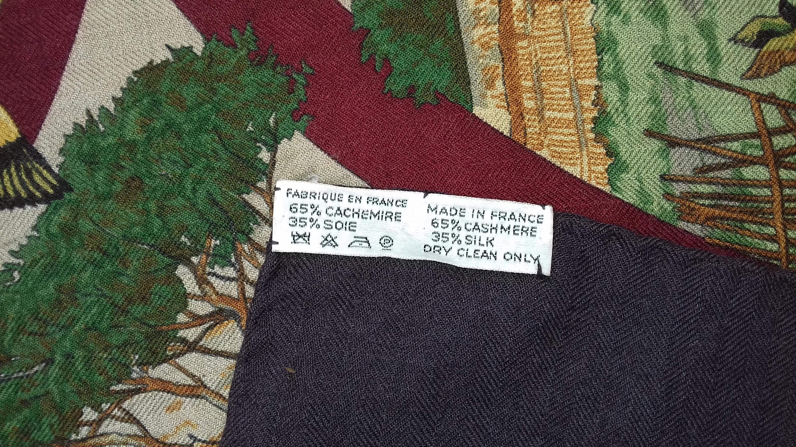 Hermès Scarf Shawl TANZANIE Robert Dallet Cashmere Silk 90 cm 9