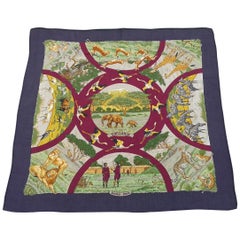 Retro Hermès Scarf Shawl TANZANIE Robert Dallet Cashmere Silk 90 cm