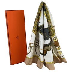 Hermes Scarf Silk Les Voitures A Transformation Carriages W/Box