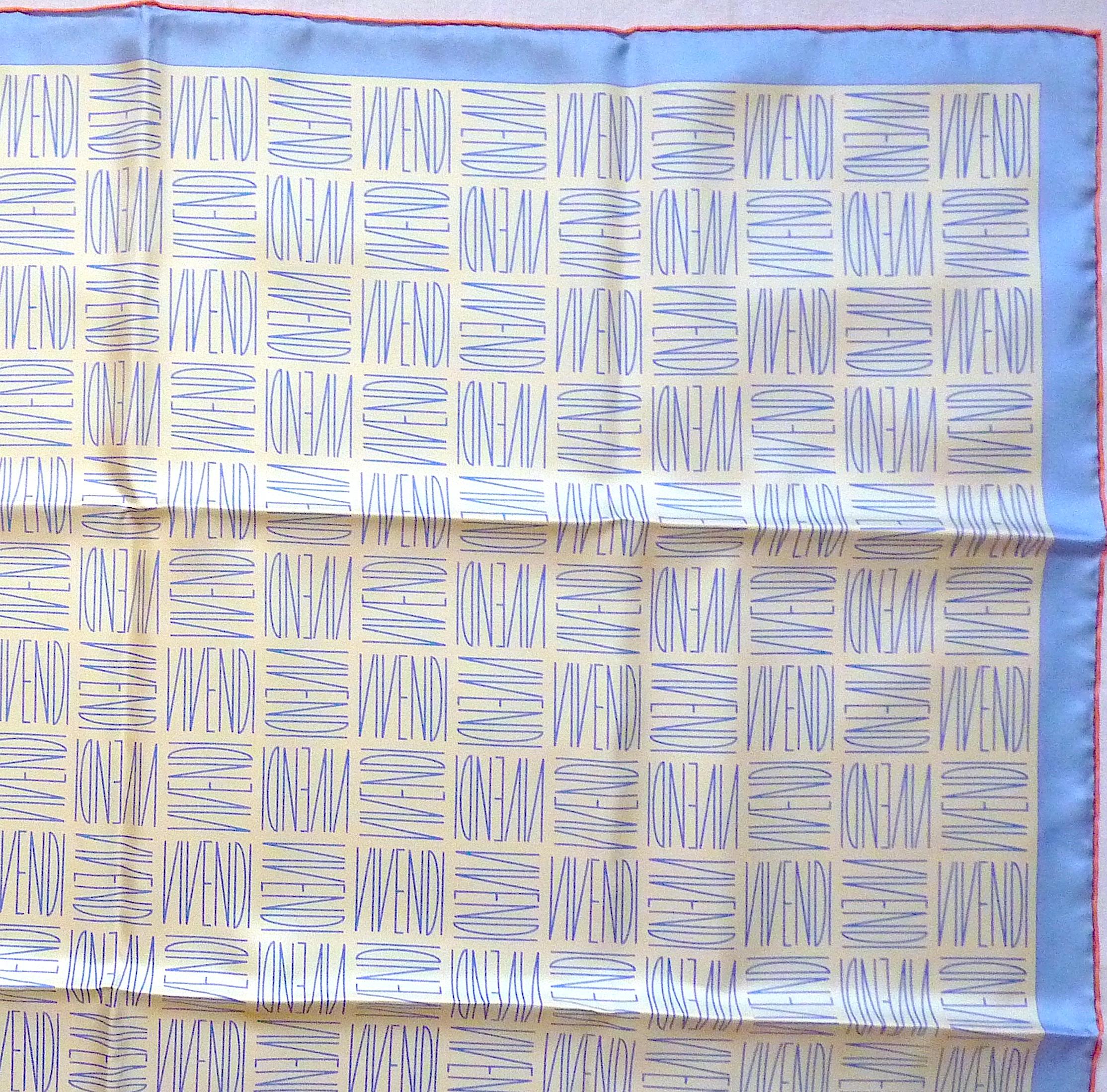 Foulard Hermès Edition spéciale pour Vivendi en 1998 en vente 3