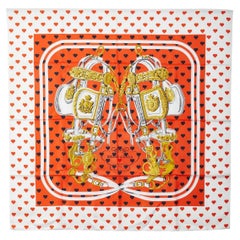 Vintage Hermes scarf The Brides de Gala  heart pattern silk 