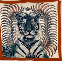 Hermes Scarf Tigre Tiger Royal Double Face Reversible scarf 90