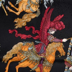 Hermes Scarf Vintage Les Fetes du Roi Soleil Jacquard Silk