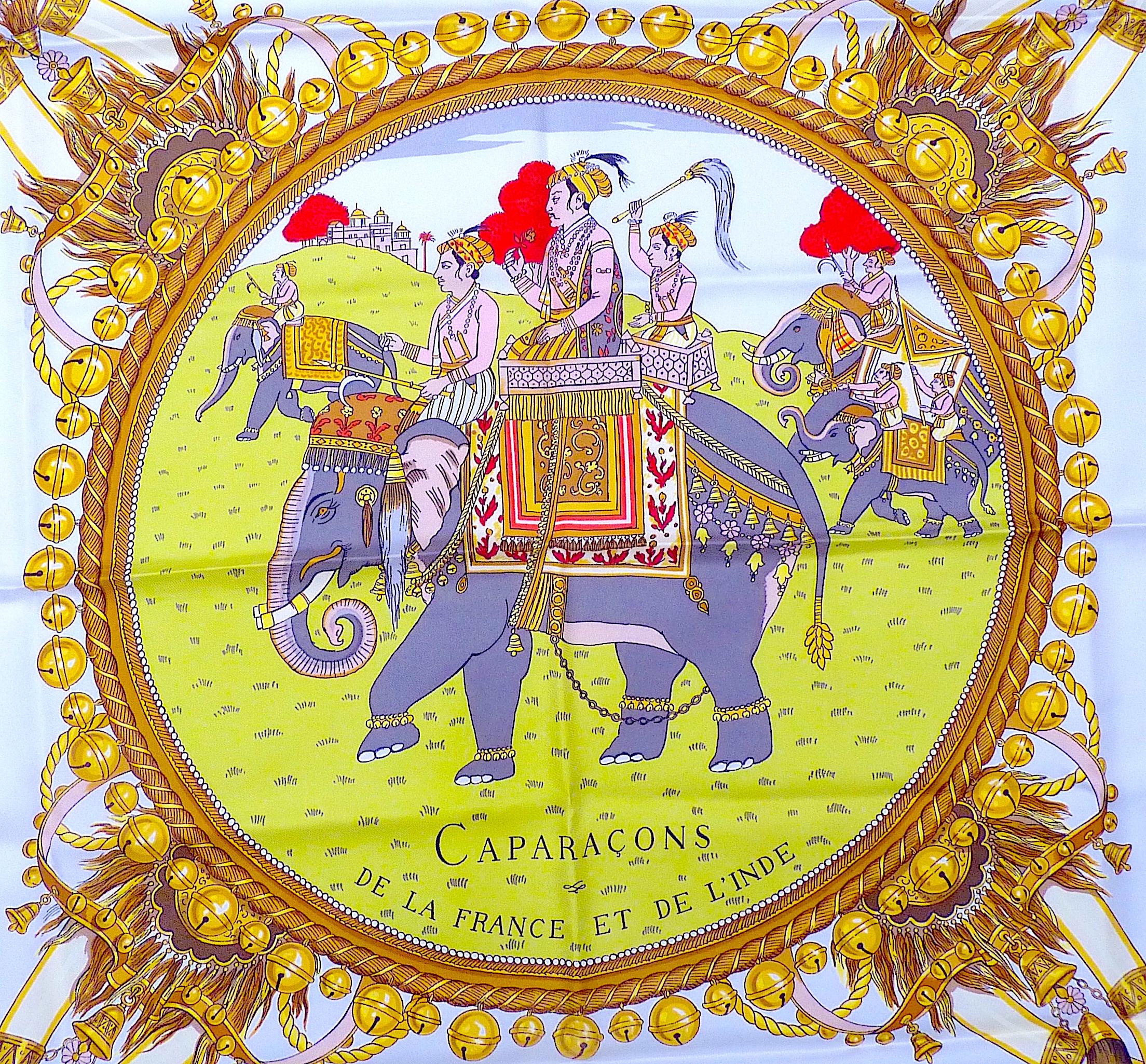 Beige Hermes Scarf w Box 