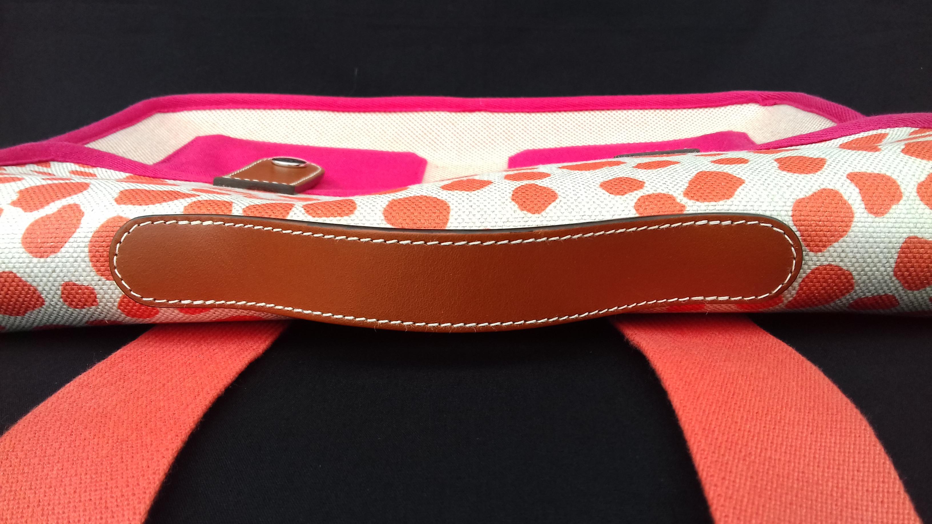 Hermès School Bag Cartable Toile Jeux dans la Jungle Pink Tangerine 3 ways  12