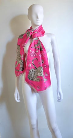 HERMÈS - "Les Leopards" Silk Scarf By Christiane Vauzelles