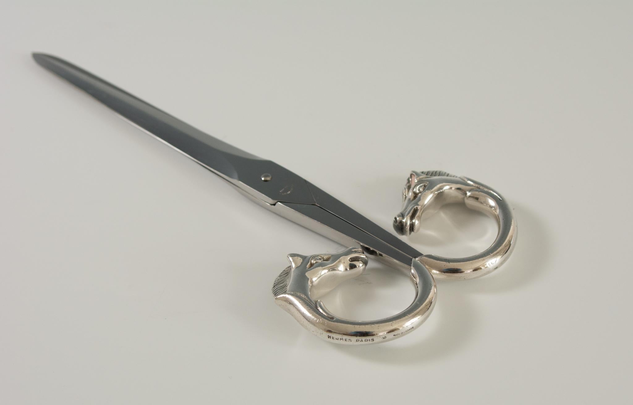French Hermès, Scissors Equestrian Horse Head in Silver Plate, 1960's-1970's Paris For Sale